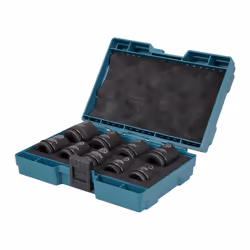 Makita E-16564 9 Piece Impact Black Socket Set 1/2" Sq Drive Metric + Pin + Case