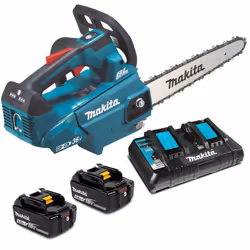Makita DUC256PT2 Twin 18v / 36v LXT Cordless Lithium Ion Chainsaw 250mm 2x5.0ah