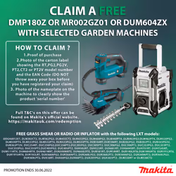 Makita DLM382CT2 18V LXT 380mm Cordless Lawnmower With 2 x 5.0Ah Batteries & Charger