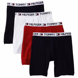 Tommy Hilfiger Mens 4 Pack Boxer Brief RedNavyWhite Medium