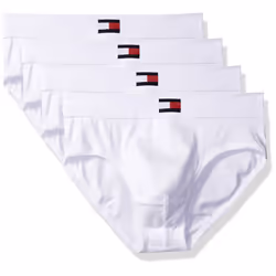 Tommy Hilfiger Men's Underwear 4 Pack Cotton Classics Briefs  White  Large