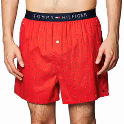 Tommy Hilfiger mens Woven Boxers underwear  Red  Large US