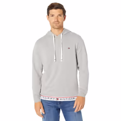 Tommy Hilfiger Mens Modern Essentials French Terry Sleepwear Hoodie  Heather  Small