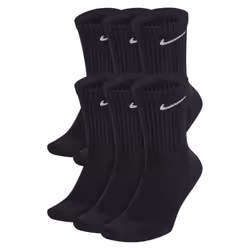 Nike Everyday Cushioned 6 Pairs Unisex Crew Socks - Black, L