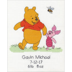 Dimensions/Disney Counted Cross Stitch Kit 8"X10"-Winnie The Pooh Birth Record (14 Count)
