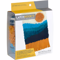 Dimensions 7276380 Colorful Sunset Beginner Latch Hook Kit with Fringe  10 x 12  Multicolor  3pcs