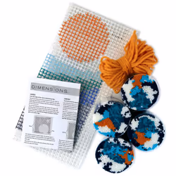 Dimensions 7276380 Colorful Sunset Beginner Latch Hook Kit with Fringe  10 x 12  Multicolor  3pcs
