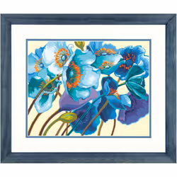 Dimensions Blue Poppies Paint by Numbers for Adults  14'' W x 11'' L