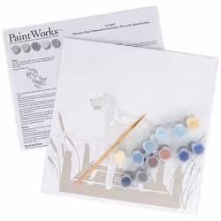 Dimensions PaintWorks 73-91857 Moonrise Dog Animal Paint by Number Kit for Adults and Kids  11"""" x 11""""  Multicolor  12pcs