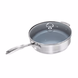 Chantal Induction 21 Steel 5 quart NonStick Saute Pan with Tempered Gl
