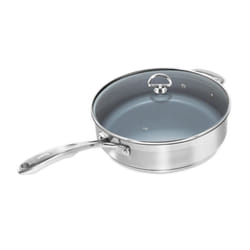 Chantal Induction 21 Steel 5 quart NonStick Saute Pan with Tempered Gl