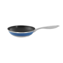 Chantal Nonstick 8 inch Stripes Fry pan  Brushed Stainless Steel  Blue Cove