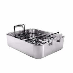 Chantal Stainless Steel Roasting Pan with Non Stick Roasting Rack 15.5""""x12.25""""x4"""" (SL60-38RKC)