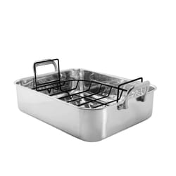 Chantal Stainless Steel Roasting Pan with Non Stick Roasting Rack  15.5""""x12.25""""x4"""" (SL60-38RKC)