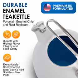 Chantal Classic Teakettle  1.8 QT  Enamel On Steel  2-Tone Harmonica Whistle  Rapid Boil and Even Heating (Chili Red)