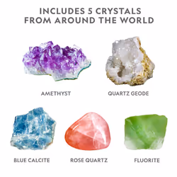 National Geographic Crystal Growing Kit - Grow 8 Light-Up Crystals  Science Gift for Kids 8-12