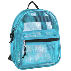 Mini Mesh Backpack for Women  Men  Beach Toys  Pool  and Swimming Gear; Mini Transparent Backpacks with Padded Straps (Aqua)