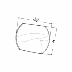 Grote 12164-5 4"" x 5 1/2"" Stick-On Convex Aluminum Mirror back (Rect
