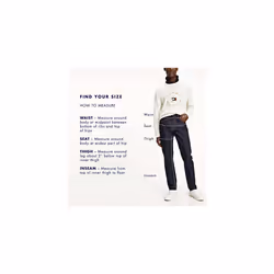 Tommy Hilfiger Men's Straight Fit Stretch Jeans  TH Dark Wash  32W x 3