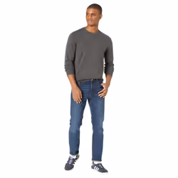 Tommy Hilfiger mens Solid Crewneck Sweater  Grey Heather  Medium US