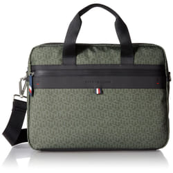 Tommy Hilfiger Men's Leo Briefcase  Army Green/Faded Military  One Siz