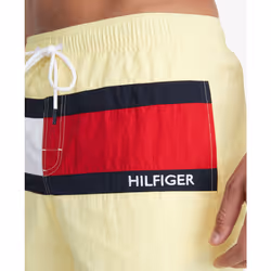 Tommy Hilfiger Mens 7  Flag With Quick Dry Swim Trunks  Tropical Yello