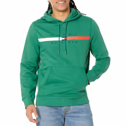 Tommy Hilfiger Men's Flag Stripe Hoodie Sweatshirt  ECHOS of Green  XL