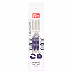 Prym 6 Double Point  US 6 4mm Knitting Needles  Alabaster White 5 Count