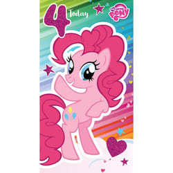 My Little Pony MP011"Happy 4th Birthday. Hope Your Day Is Bursting With Fun!" Greeting Card