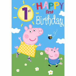 Peppa Pig Age 1 Birthday Card