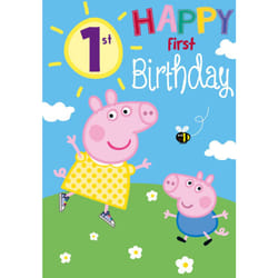 Peppa Pig Age 1 Birthday Card