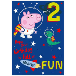 Peppa Pig Age 2 Birthday Card