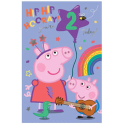 Pegga Pig and George Age 2 Birthday Card