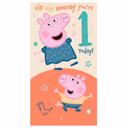 Peppa Pig Age 1 Birthday Card