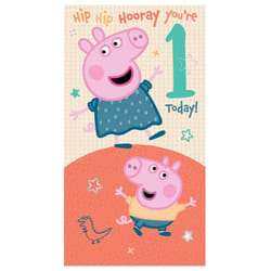Peppa Pig Age 1 Birthday Card