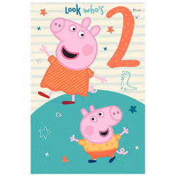 Peppa Pig Age 2 Birthday Card