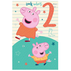 Peppa Pig Age 2 Birthday Card