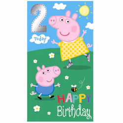 Peppa Pig Age 2 Birthday Card