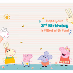Peppa Pig Age 3 Birthday Card
