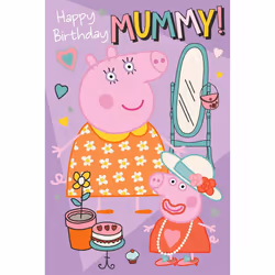 Peppa Pig Mummy Birthday Card, Happy Birthday Mummy