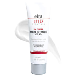 EltaMD UV Sheer Face Sunscreen  SPF 50+ No White Cast Sunscreen for Face and Body  Zinc Oxide Sunscreen Formula  1.7 oz Tube