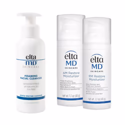 EltaMD AM & PM Moisturizer Facial Kit with Daily Foaming Facial Cleanser Gentle for Sensitive Skin