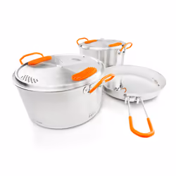 GSI Outdoors 68183, Set, Stainless steel, Silver, Orange, Silicone, Stainless steel