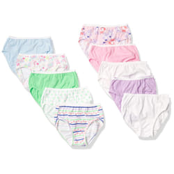 Hanes Girls And Toddler Underwear  Cotton Knit Tagless Brief  Hipster  Bikini Panties  Multipack Colors May Vary  Briefs - Assorted 2 - 10 Pack  2-3T