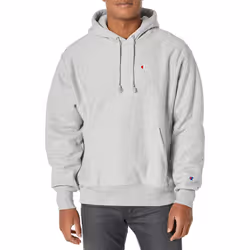 Champion Mens Hoodie  Reverse Weave  Heavyweight Fleece Sweatshirt For  Oxford Gray Left Chest C  Medium US