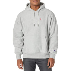 Champion Mens Hoodie  Reverse Weave  Heavyweight Fleece Sweatshirt For  Oxford Gray Left Chest C  Medium US