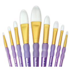 Royal and Langnickel RCC 307 Crafter's Choice Flat Taklon Variety Brush Set - White (Pack of 9)
