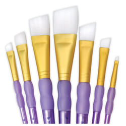 Royal and Langnickel RCC 308 Crafter's Choice Angular Taklon Variety Brush Set - White (Pack of 7)