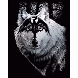 ROYAL BRUSH Silver Foil Engraving Art Kit 8 by 10-Inch Dragon Wolf