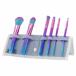 Royal & Langnickel Travel Size Prismatic Total Face 7pc Makeup Brush Set with Pouch, Includes - Powder, Foundation, Angle Sha ...